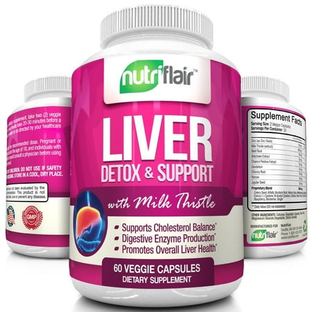 Premier Liver (NutriFlair Liver Support and Detox Supplement, Max Strength Liver Cleanse Detox Formula with Milk Thistle, 60)