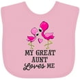 thumbnail image 3 of Inktastic My Great Aunt Loves Me with Two Flamingos Boys or Girls Baby Bib, 3 of 4