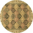 thumbnail image 1 of Ahgly Company Indoor Round Abstract Brown Modern Area Rugs, 7' Round, 1 of 4