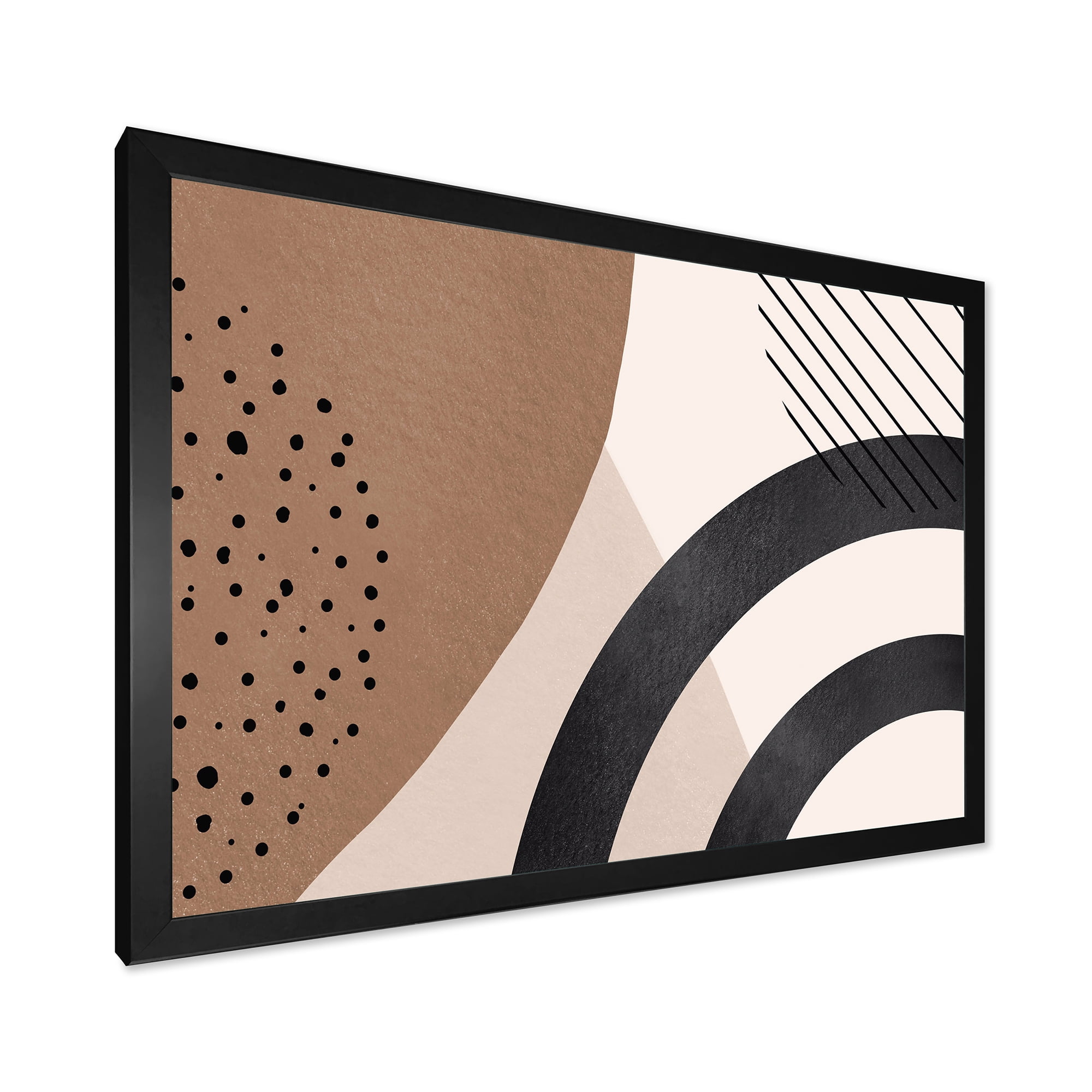 Designart 'Abstract Ivory Shapes and Shapes in Terracotta III' Modern Framed Art Print