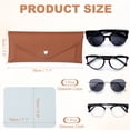 thumbnail image 2 of Estuche de gafas de cuero con botón y paño de limpieza para hombres y mujeres (Khaki), 2 of 6