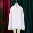 thumbnail image 5 of AURA Chiffon Midi Dress Cape Batwing Extra Long Sleeve Round Neck High Waist A-Line S-XXXL, 5 of 7