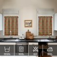 thumbnail image 4 of Retro Checkerboard Kitchen Curtains 3-Piece Set - Geometric Farmhouse Tier Panels with Valance, Semi-Sheer Window Treatment, 4 of 5