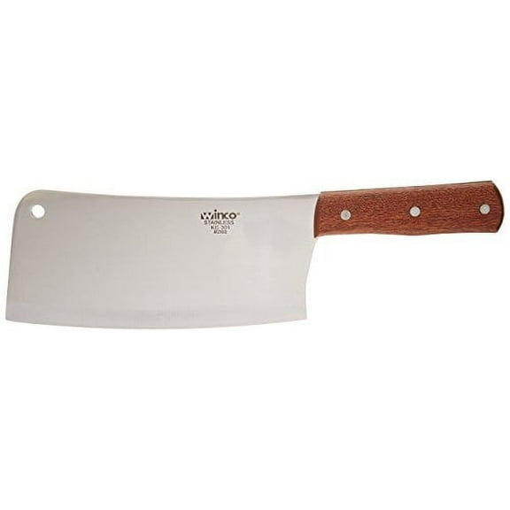 Winco 8" Heavy Duty Chinese Cleaver with Wooden Handle