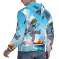 thumbnail image 6 of Naloa Astronaut Tropical Dolphin Men's Casual Hooded Collar Drawstring Hoodies Pullover Sweatshirts Casual Long Sleeve Shirts-3X-Large, 6 of 7