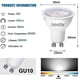 thumbnail image 2 of Paquete de 5 bombillas LED GU10 de 6 W (equivalente a 60 W), blanco frío 6000 K, 500 lúmenes, haz ancho de 120°, foco empotrable sin parpadeo., 2 of 5