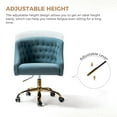 thumbnail image 6 of Luxury Modern Velvet Office Chair Swivel Adjustable Desk Chair with Gold Legs for Office Makeup Vanity Blue, 6 of 8