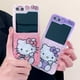 thumbnail image 4 of Funda de teléfono para Samsung Galaxy Z Flip 3, 4, 5, bonita funda trasera de Hello Kitty, Mickey, Sanrio, Kuromi Edge, 4 of 5