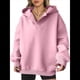 thumbnail image 2 of Sudadera con Capucha de Gran Tamaño para Mujer, Cuello en V, Forro , Larga, Estilo Y2K, Ropa de Otoño A Rosa M, 2 of 7