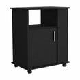 thumbnail image 2 of TUHOME Lower Microwave Storage Cabinet with Single Door and Three Side Shelves for Organized kitchen, 2 of 7