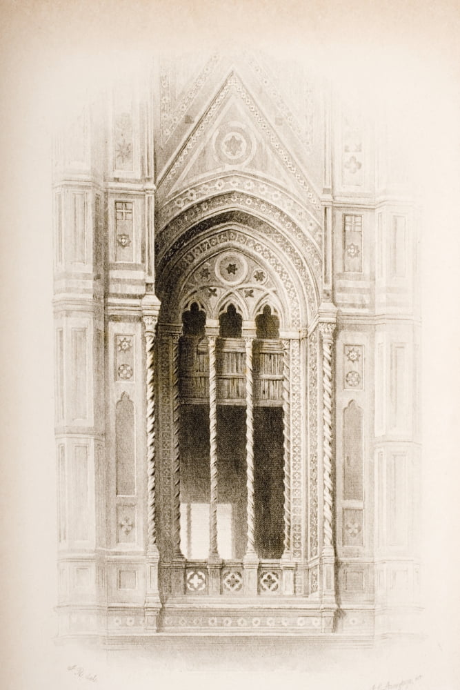 Florence Italy Tracery From The Campanile Of Giotto Artist John Ruskin Engraver JC Armytage From The Seven Lamps Of Architecture By John Ruskin Published 1894 By George Allen London Canvas Art - Ken W