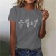 thumbnail image 2 of Tops de Ajuste Suelto para las Mujeres Sudadera Casual Impresa Manga Corta Cuello Redondo Superior, Poliéster, 2 of 5