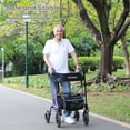 thumbnail image 3 of COSYWILL Rollator Walkers with Seat for Seniors, Foldable 10" Big Wheels All Terrain Rolling Walker,Adjustable Handles, Mobility Walker for Seniors,Purple, 3 of 9