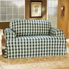 Home Trends Brighton Check Loveseat and Sofa Slipcover, Blue