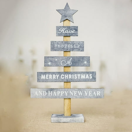 Merry Christmas To Husband Wooden Mini Christmas Tree Desktop Ornaments Merry Christmas Party Decor ()