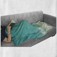 thumbnail image 6 of Cloud Soft Flannel Fleece Throw Blanket, Paper Plane with a Heart Flight Path Floating over the Clouds Romantic, Cozy Plush for Indoor and Outdoor Use, 70" x 90", Sea Green Mint Green, by Ambesonne, 6 of 6