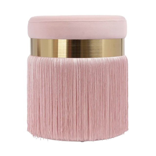 Otomana TOV Furniture Melody Blush con borlas de terciopelo
