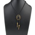 thumbnail image 6 of EHJRE Oval Gemstone Bolo Bola Tie Rodeo Cowboy PU Leather Necktie Antique Bronze, 6 of 7