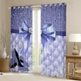 thumbnail image 2 of Erosebridal Crystal Bow Curtains for Living Room,Glitter High Heels 30%-50% Blackout Curtains Set of 2 (38x45),Curtains Pack of 2 (38x45),Geometric Plaid Decor, 2 of 6