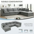 thumbnail image 6 of Harper & Bright Designs Modular Sectional Sofa Set with Movable Ottoman, Chenille 6-Seat L-Shaped Couch, Oversized Free Combination Sectional Sofe with for Living Room, Light Gray, 6 of 20