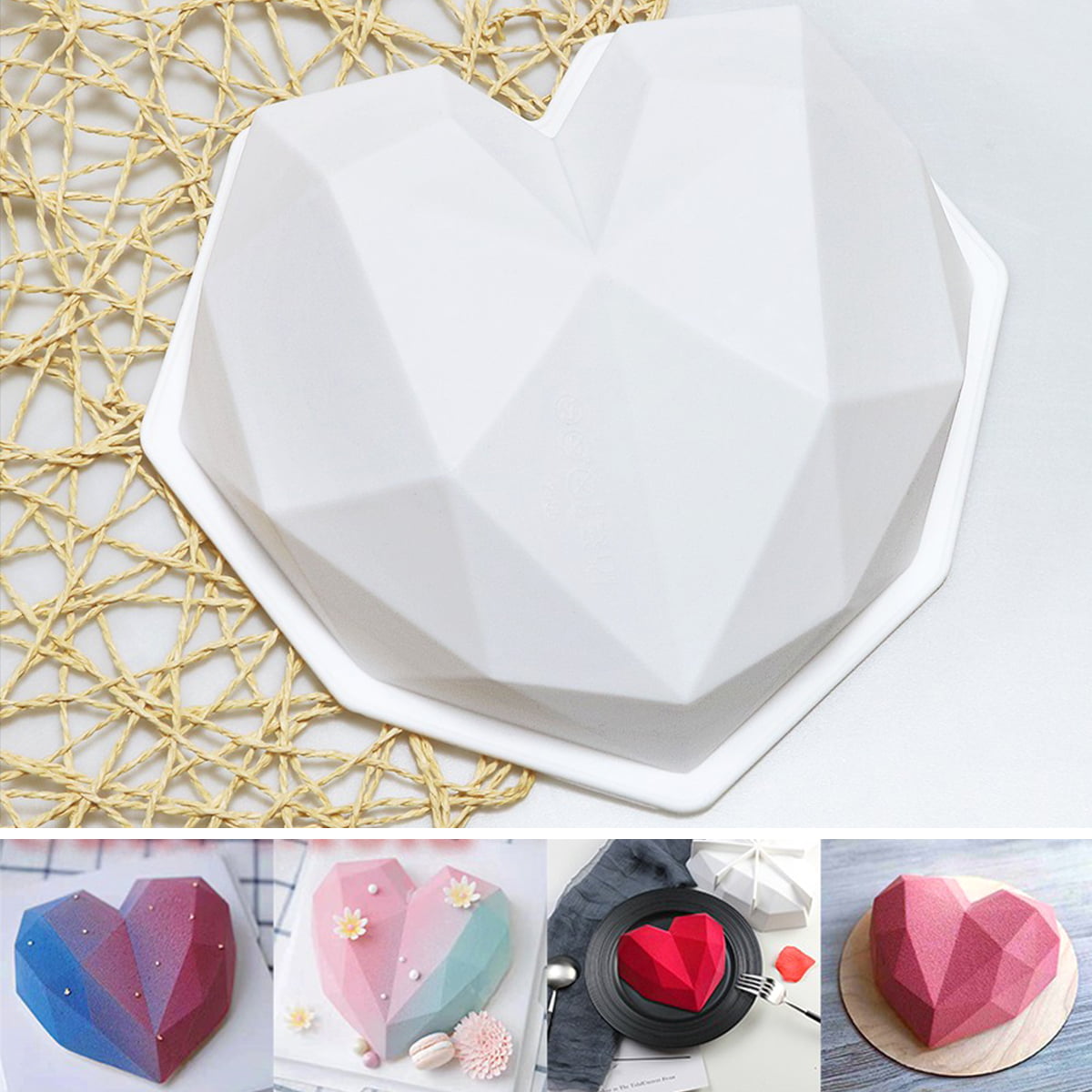 10x Silicone Heart Shape Cake Muffin Chocolate Candy Soap Mold Baking Mould 