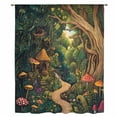 thumbnail image 2 of Forest Sheer Curtains 54 Inches Long, Vintage Cottage Mushroom Tree Floral Green Light Filering Curtains, Breathable Simi Curtain Privacy Drapes for Kitchen Bathroom Nursery Small Window Treatment, 2 of 9