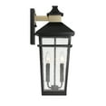 thumbnail image 5 of Matte Blackith Warm Brass Two Light Outdoor Wall Lantern from the Kingsley Collection, 5 of 5
