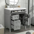 thumbnail image 6 of 30" Bathroom Vanity Cabinet with Top Sink, Modern Bathroom Storage Cabinet with Soft Closing Door 2 Drawers 1 Tip-out Drawer, 6 of 8