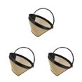 thumbnail image 4 of ZheElen Cone-Style Coffee Filter Mesh Permanent Machine Strainer Filtering Basket with Handle Good Permeability Kitchen for Cafe 12x6x8.7cm 3Set, 4 of 6