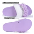 thumbnail image 3 of Sandals for Women/Girls Soft Plush Furry Cozy Bedroom Slippers with Arch Support Purple 6, 3 of 7