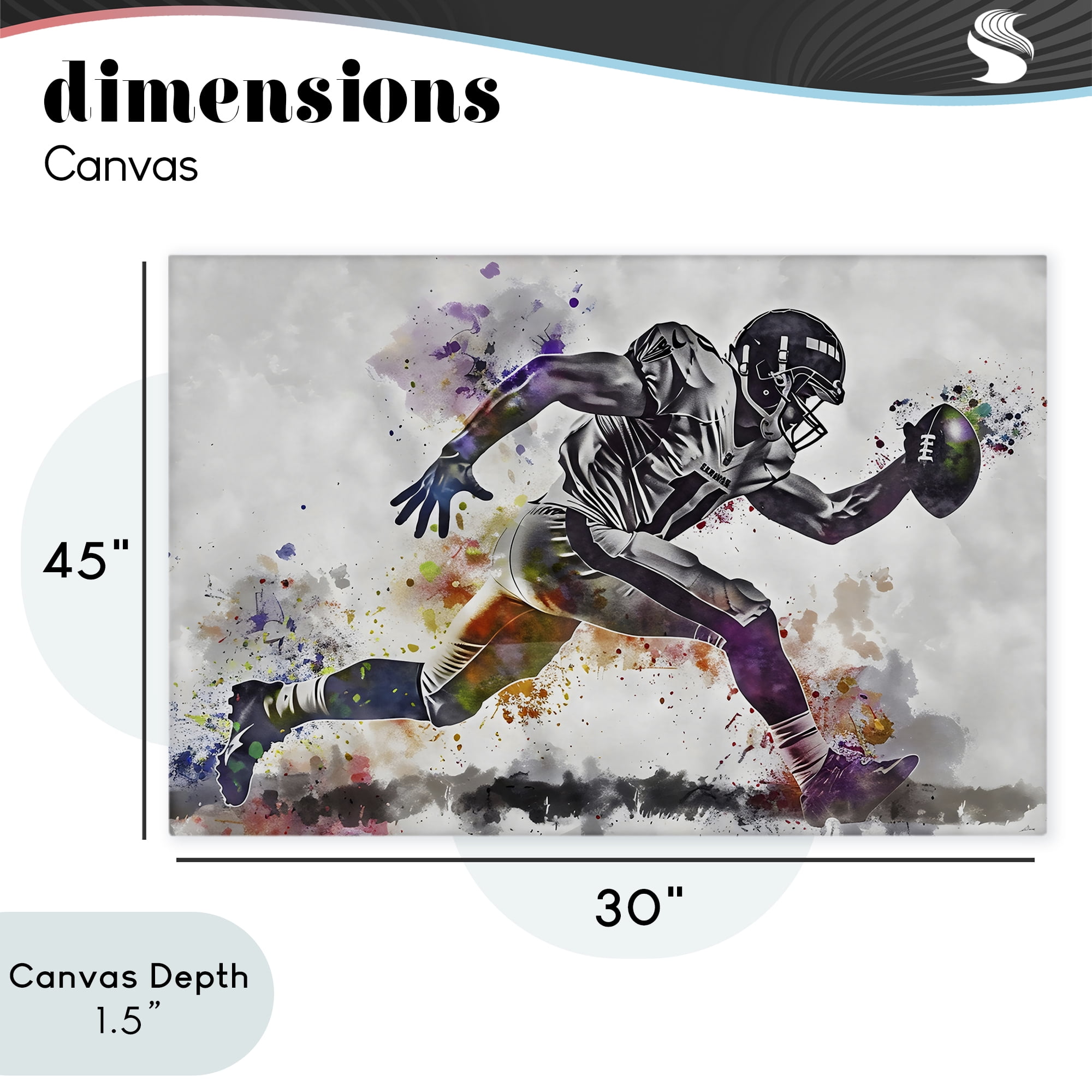 Stupell Industries Endurance Football Sprint Canvas Wall Art, design by Creative Studio