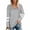 Gray, variant on Otvok Womens Tops Casual V-Neck Long Sleeve Patchwork Loose Shirt Blouse
