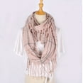 thumbnail image 4 of Double-Sided Plaid Infinity Scarf, Reversible Acrylic Loop for Men & Women,180*80cm,1, 4 of 14