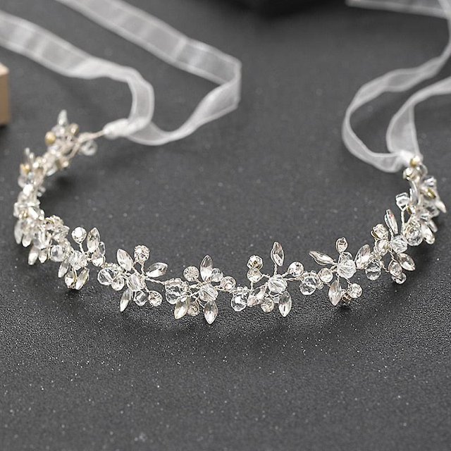 Diademas de color plateado para mujer, tiaras de diamantes de imitación de cristal hechas a mano para novia, accesorios para el cabello de boda, diadema de reina, regalo