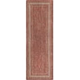 thumbnail image 3 of Unique Loom Outdoor Border Collection Area Rug - Soft Border (2' x 6' 1" Runner Rust Red/Ivory), 3 of 7