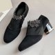 thumbnail image 4 of NECHOLOGY Botas Mujer Adulto Femenino Zapatos Botines mujer Botas a la , zapatos con cremallera transpirable de diamante , tacones de tul para mujer, botas Retro gruesas para mujer (Black, 7), 4 of 6