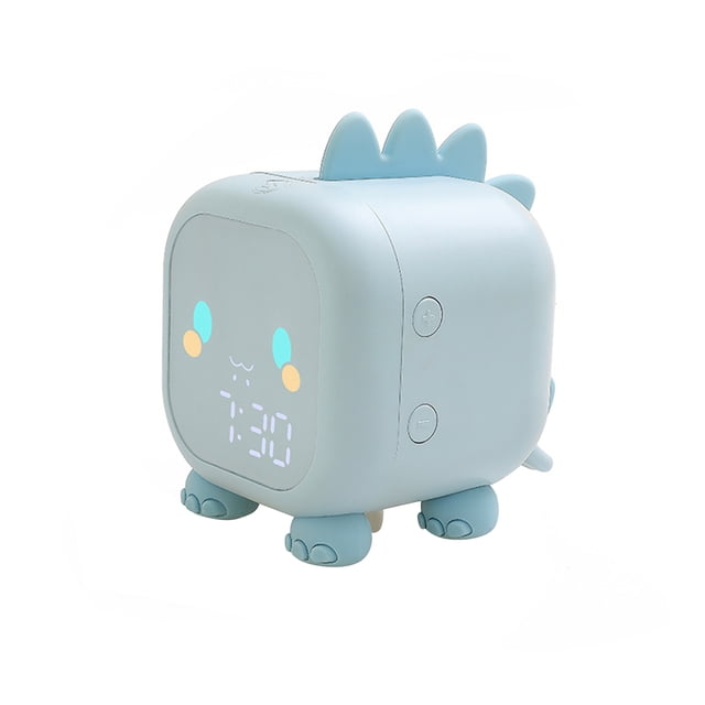 Reloj despertador digital para dormitorio Entrenador de sueño para niños Luz nocturna con termómetro Eccomum Azul