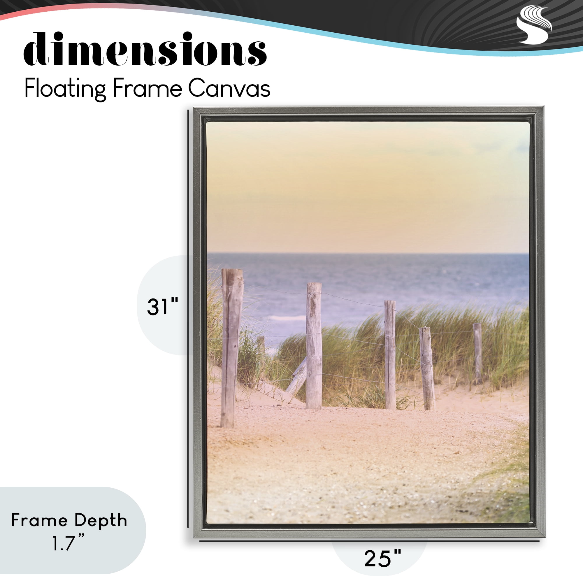 Stupell Industries Carefree Beach Vacation Gray Framed Floater Canvas Wall Art, design by Marcus Prime
