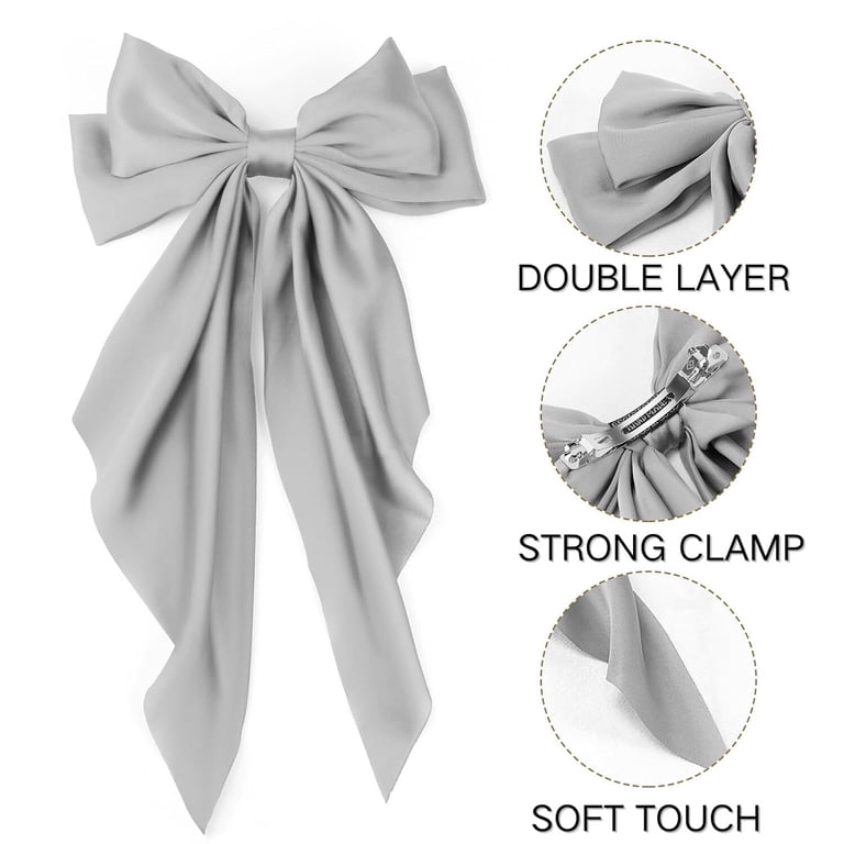 Wattne 3PCS Hair Bows for Women Big Bows for Hair Black  display picture 1