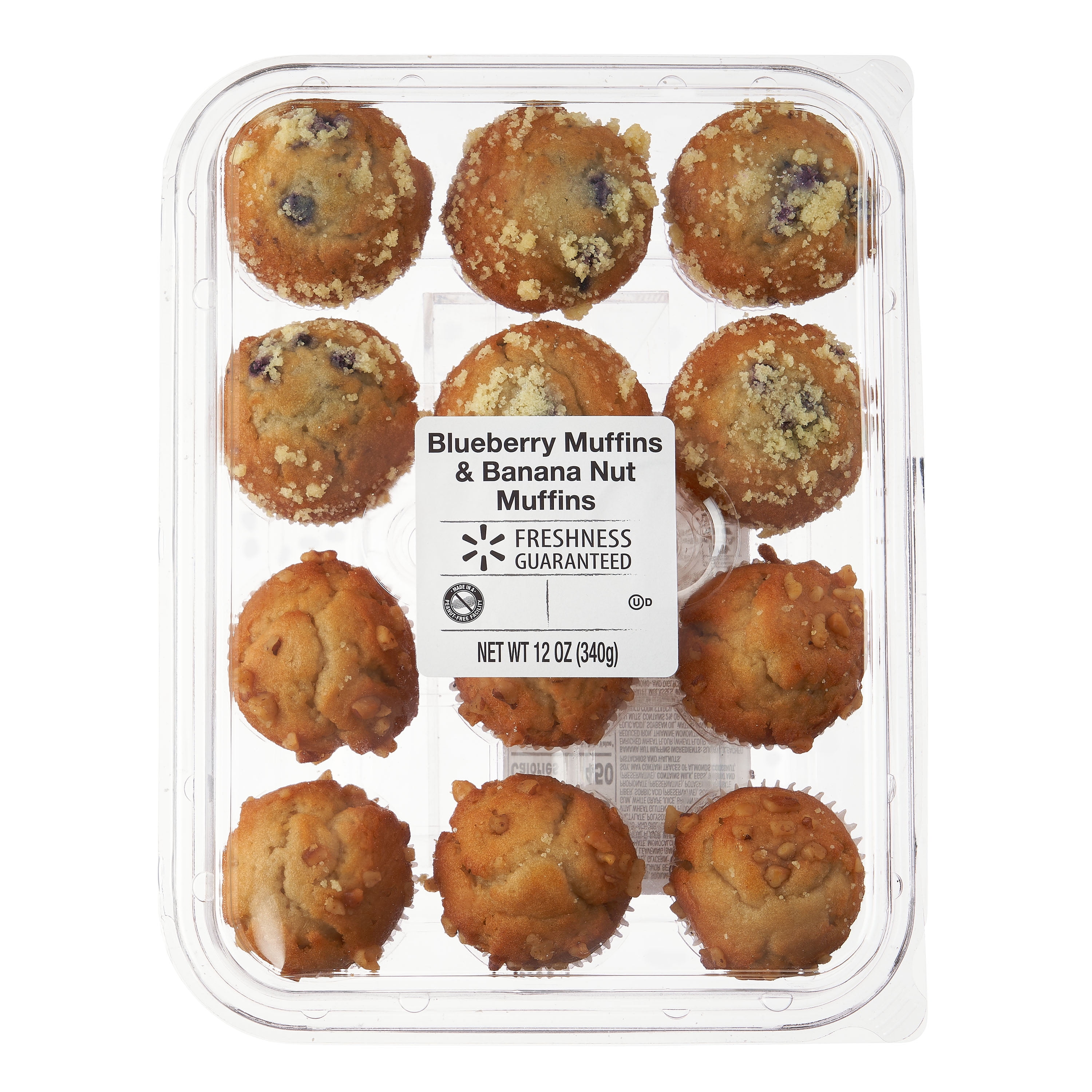Freshness Guaranteed Blueberry & Banana Nut Muffins, 12 oz, 12 Count