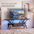 thumbnail image 6 of ELLEGNT TV Stand for 65" TVs - 3‑Tier with Power Outlets, LED Lights, and Remote Storage Shelves, Black, 6 of 10