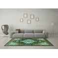 thumbnail image 3 of Ahgly Company Machine Washable Indoor Rectangle Persian Turquoise Blue Traditional Area Rugs, 7' x 10', 3 of 4