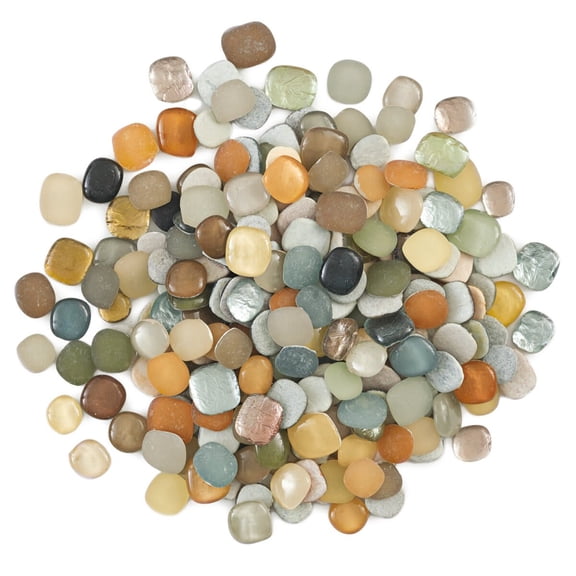 Mosaic Mercantile Glass Pebble Tiles - Metallics Mix, 3 lb