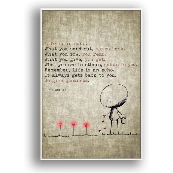 IDEA4WALL Framed Canvas Wall Art for Living Room, Bedroom Beautiful Quotes Canvas Prints for Modern Home Decoration Ready to Hang