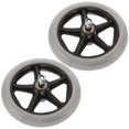thumbnail image 1 of BESTYASH Roues avant de Fauteuil Roulant Résistantes à l'Usure 2 Pcs pour Entretien avec Grande Capacité de Charge Diamètre 6 Pouces, 1 of 6