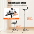 thumbnail image 4 of KFFKFF Projector Support, Laptop Stand Tripod with Variable Height ranging from 26.97 to 63 inches, Mobile Projector Tripod Stand featuring Tray & Flexible Phone Mount, suitable for Outdoor Cinema, 4 of 9