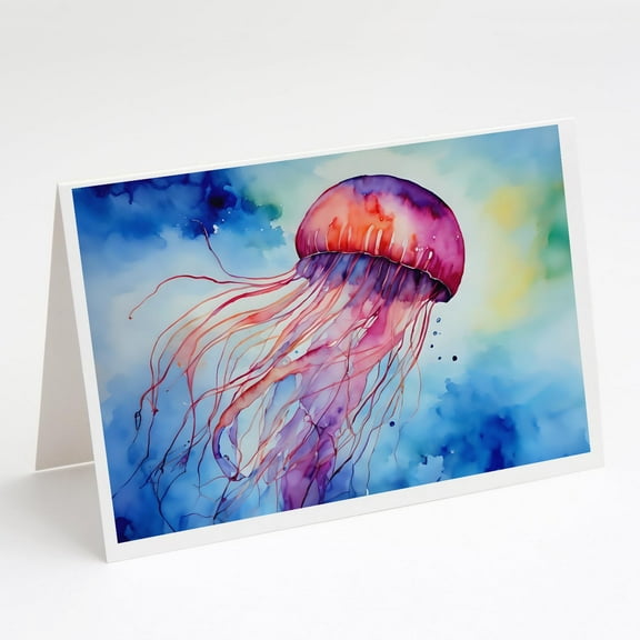 Jellyfish Greeting Cards Pack of 8 7 in x 5 in