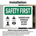 thumbnail image 3 of (2 Pack) Shower And Eyewash Do Not Block With Symbol OSHA Safety First Sign, 3 of 7
