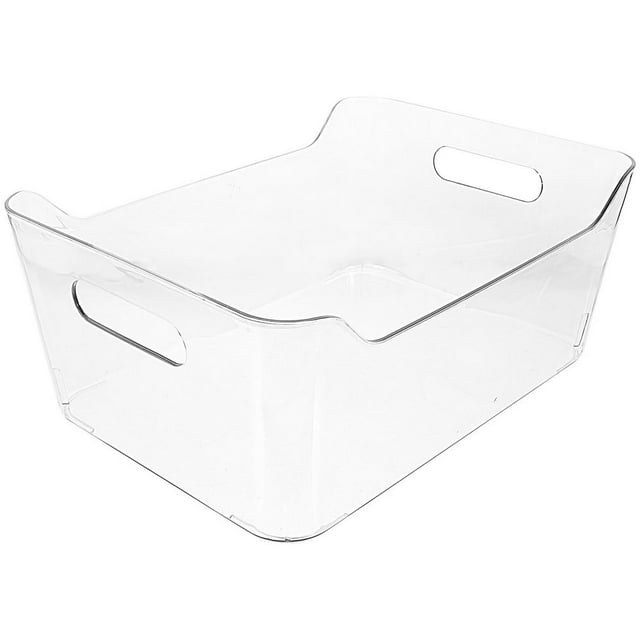 Desktop Storage Bin Large Transparent Sundries Basket Plastic Bathroom Organizer