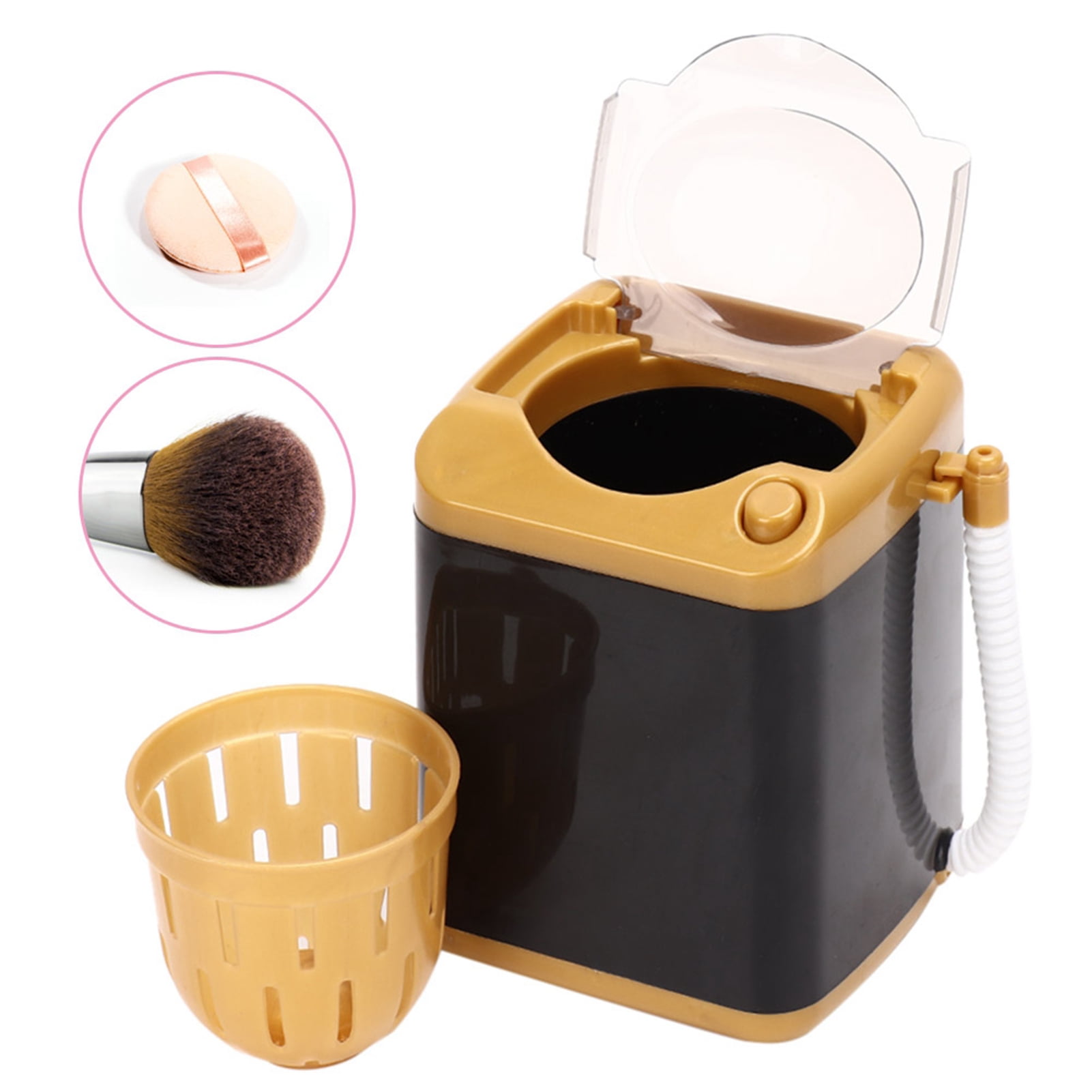Plutput Makeup Brush Cleaner Machine Electric Makeup Brush Wash Machine For  All Size Brushes Automatic Cosmetic Brush Clean Tool White Pink 